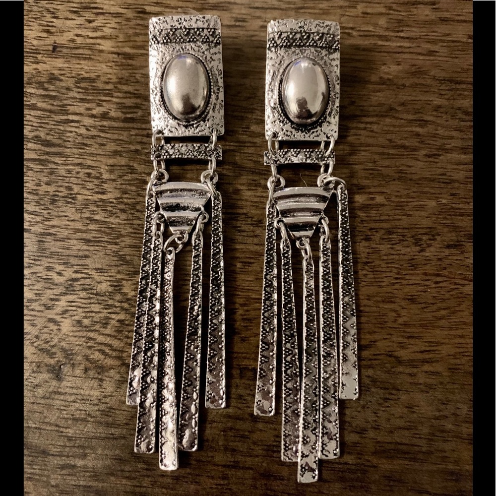 Silver Boho Stud Dangling Fashion Earrings